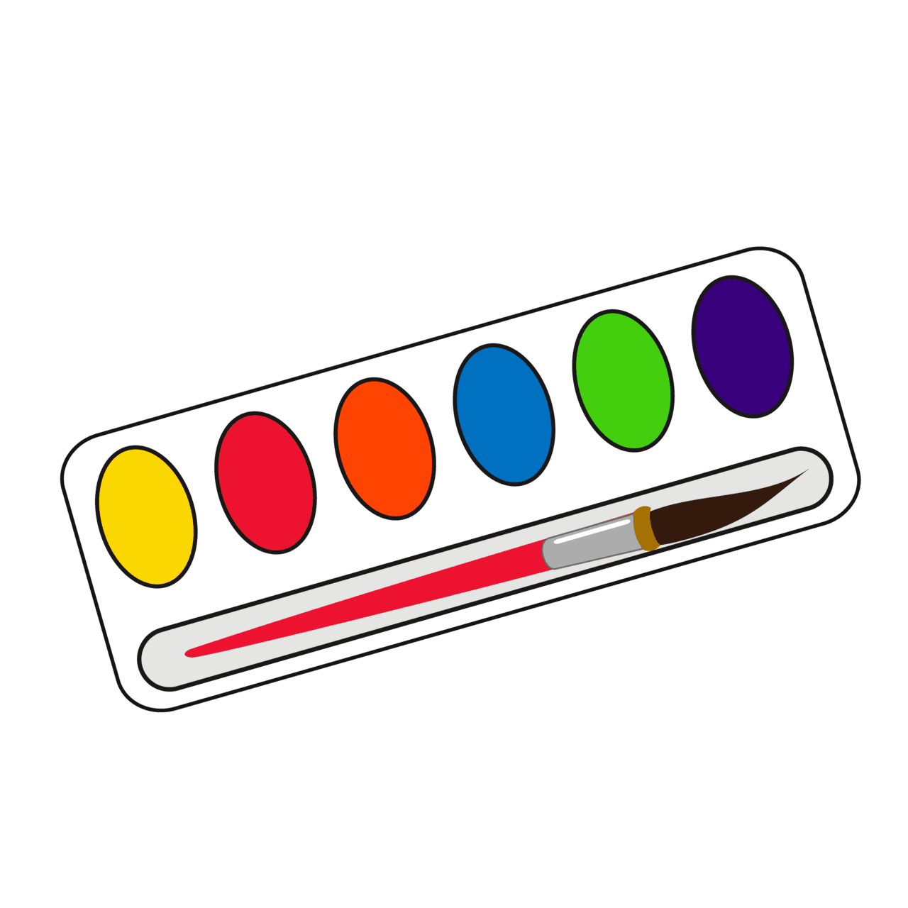 Paint palette pin page clipart image 2