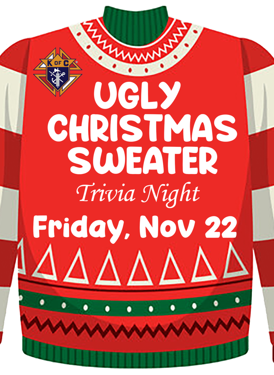 Ugly sweater trivia night parish life for the adults st clement of rome catholic church clipart picture