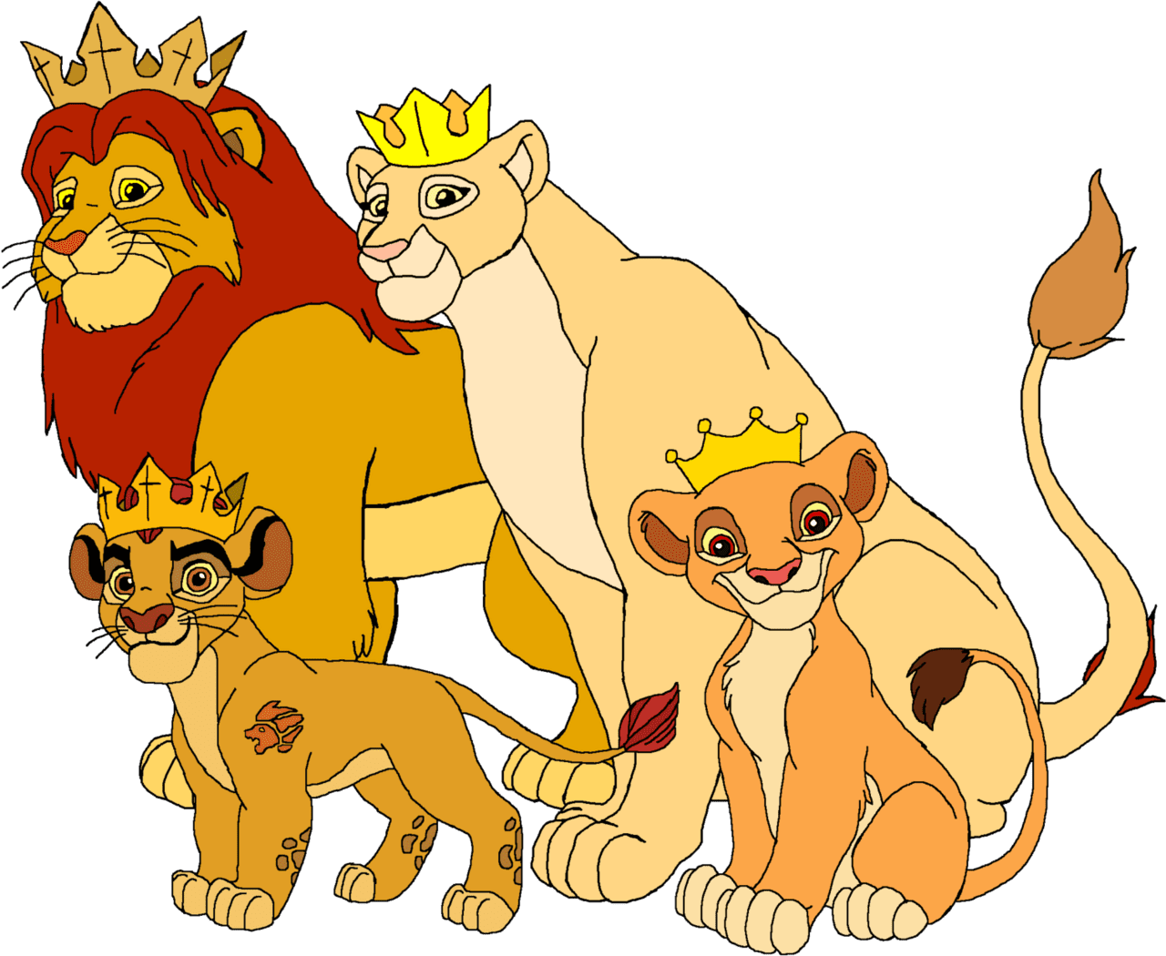 The lion king clipart family cartoon transparent