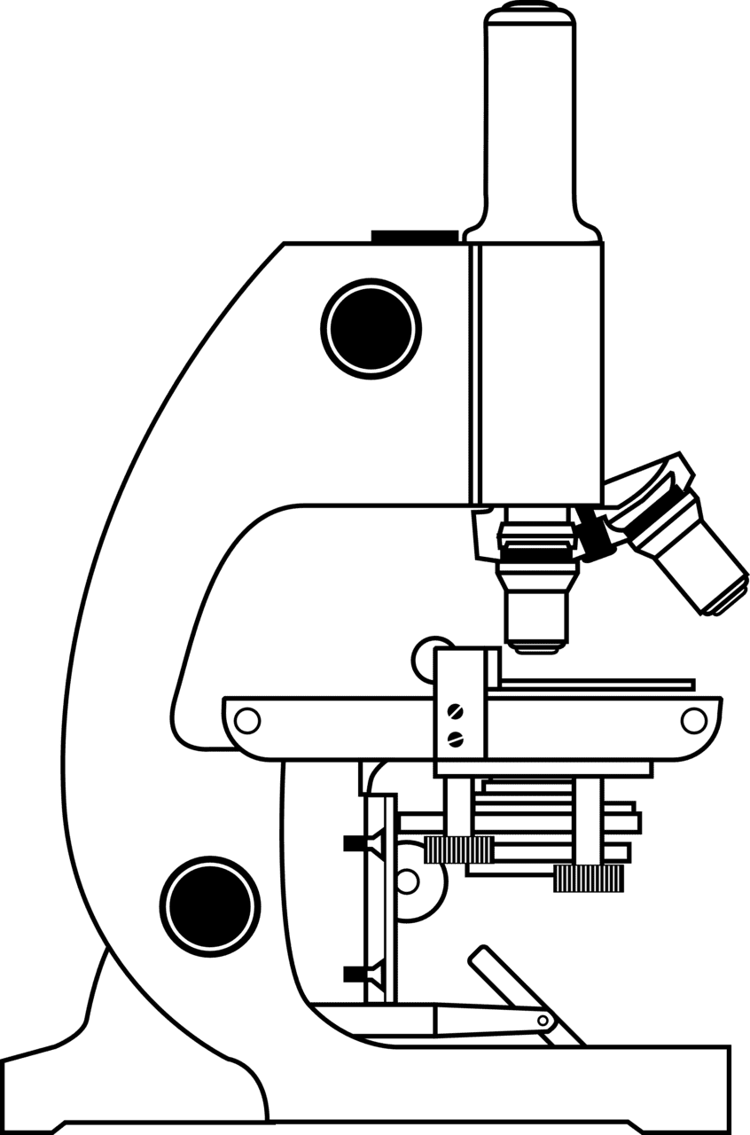 Microscope black and white clipart vector