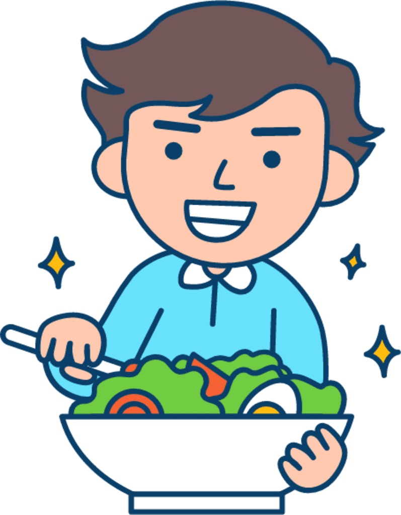 Eating salad for clipart photo