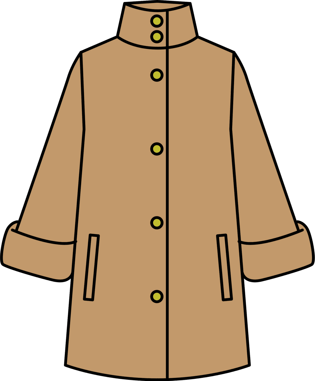 Jacket brown coat vector clipart images