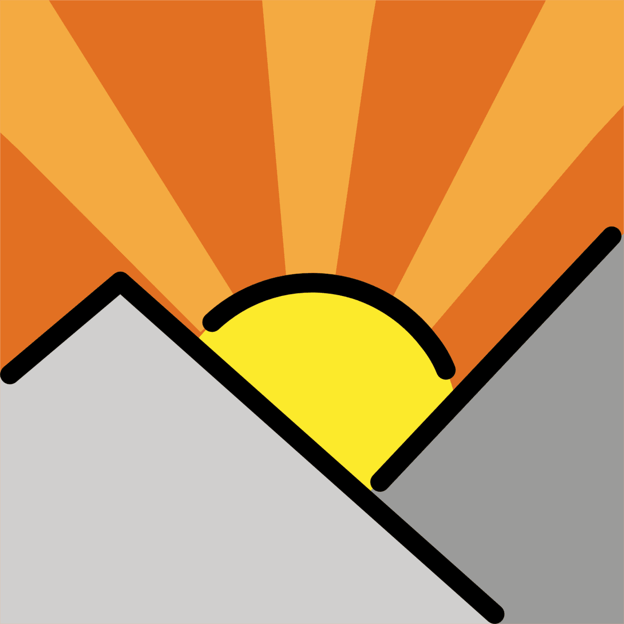Sunrise over mountains emoji for clipart logo 2