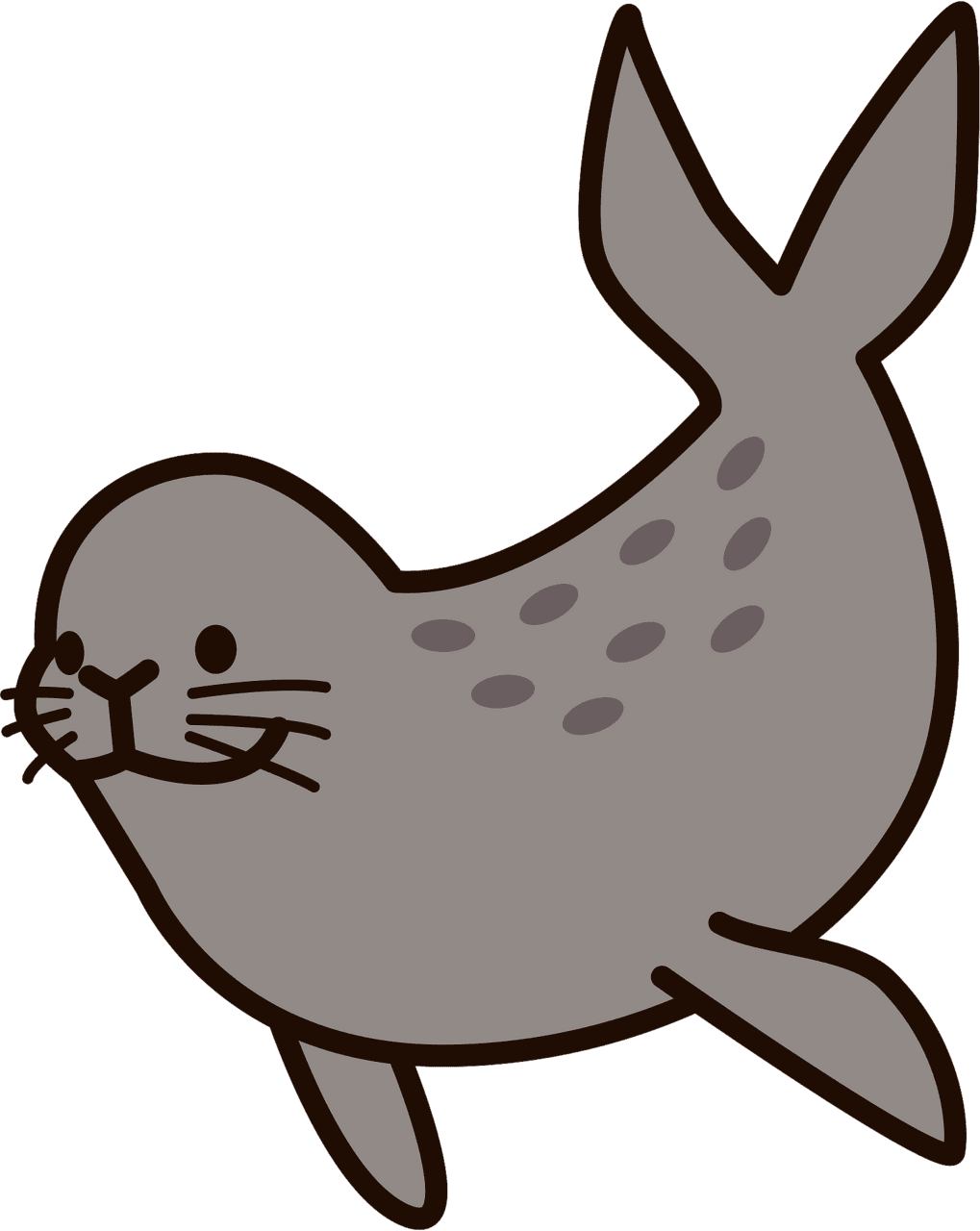 Spotted seal vector clipart images