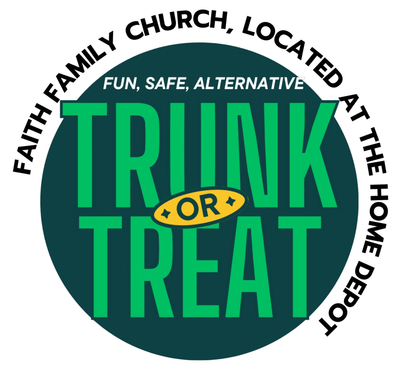 Trunk or treat faith family church clipart vector