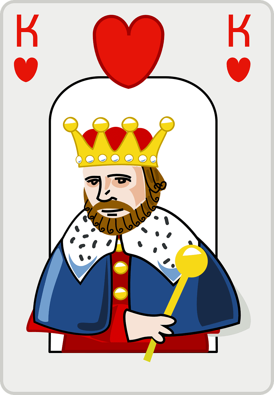 Card king heart vector graphic clipart