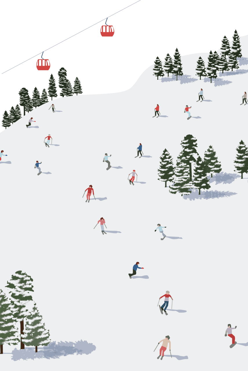 Ski slopes print clipart transparent