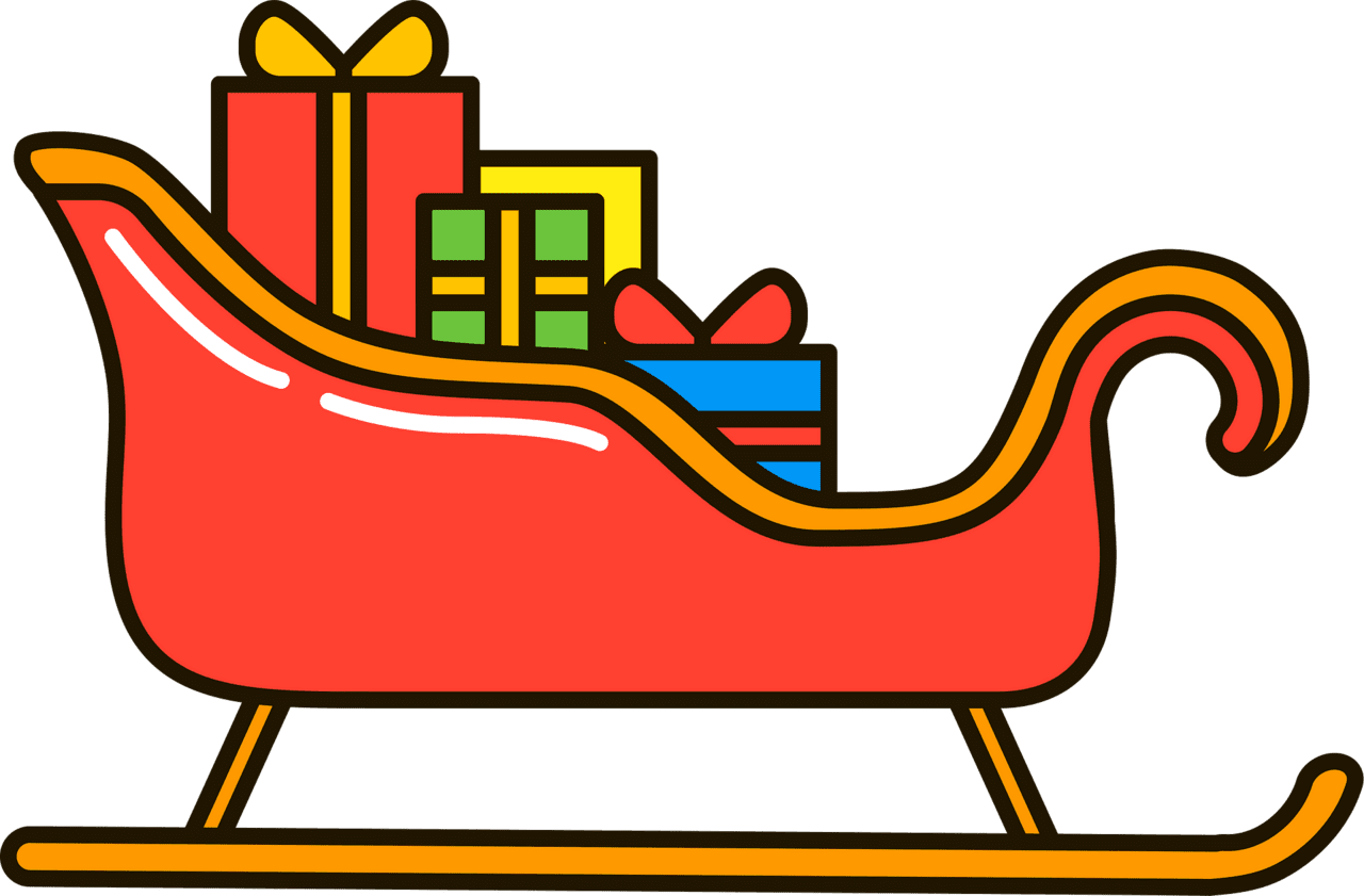 Santa sleigh vector clipart images