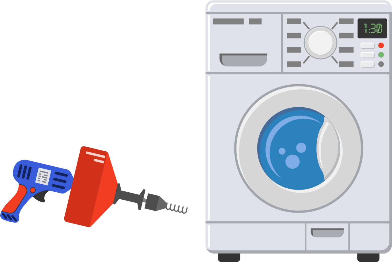 Washing machine laundry plumbing service vector clipart