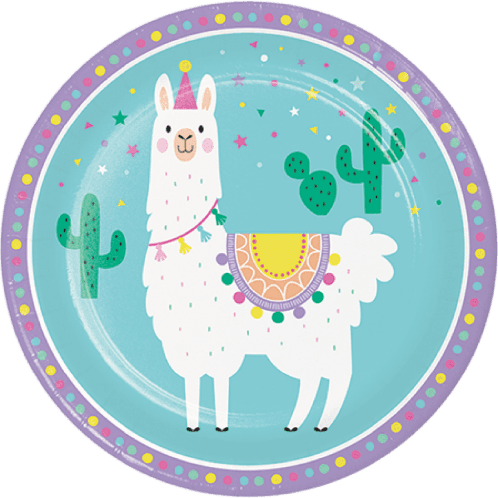 Llama party plates cm kids supplies line clipart photo