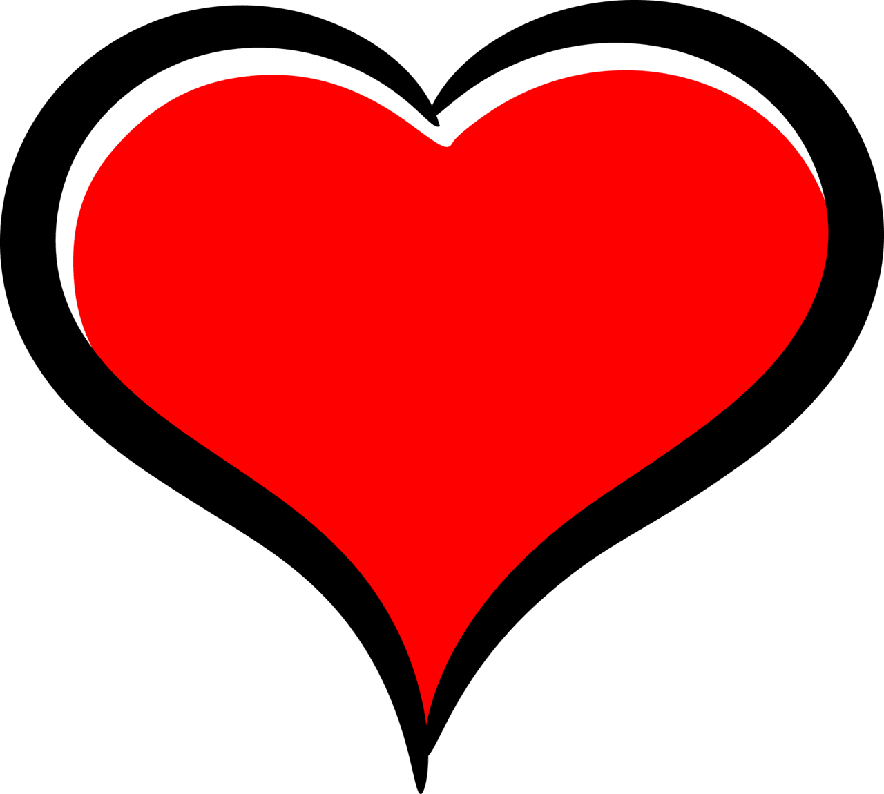 Heart outline red clipart free