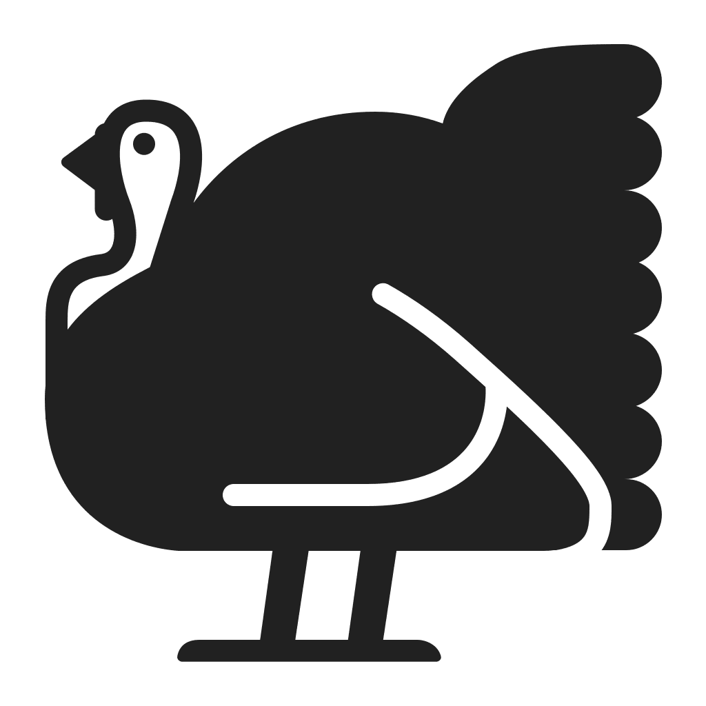 Turkey black and white fluentui emoji mono microsoft clipart image