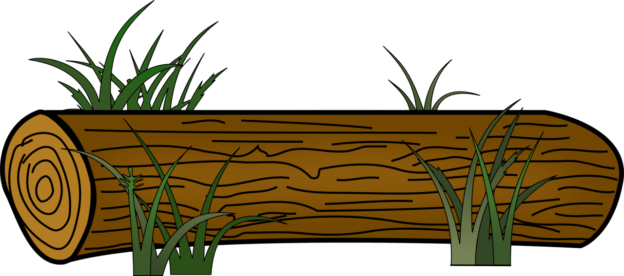 Log in the grass vector clipart images