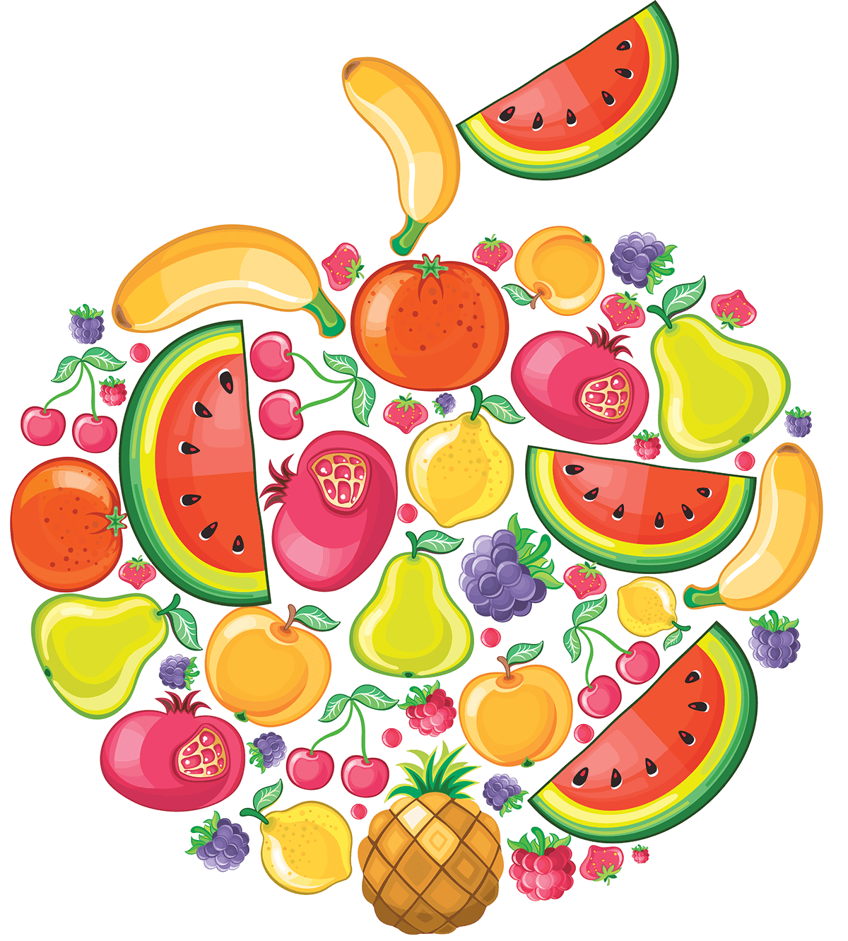 Healthy fruits clipart logo