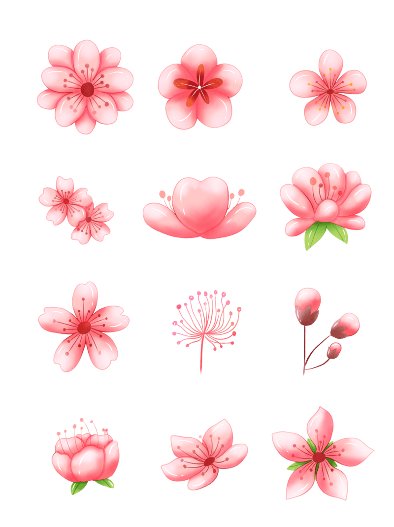 Pink flower drawing peach blossom cherry vector images pikbest clipart