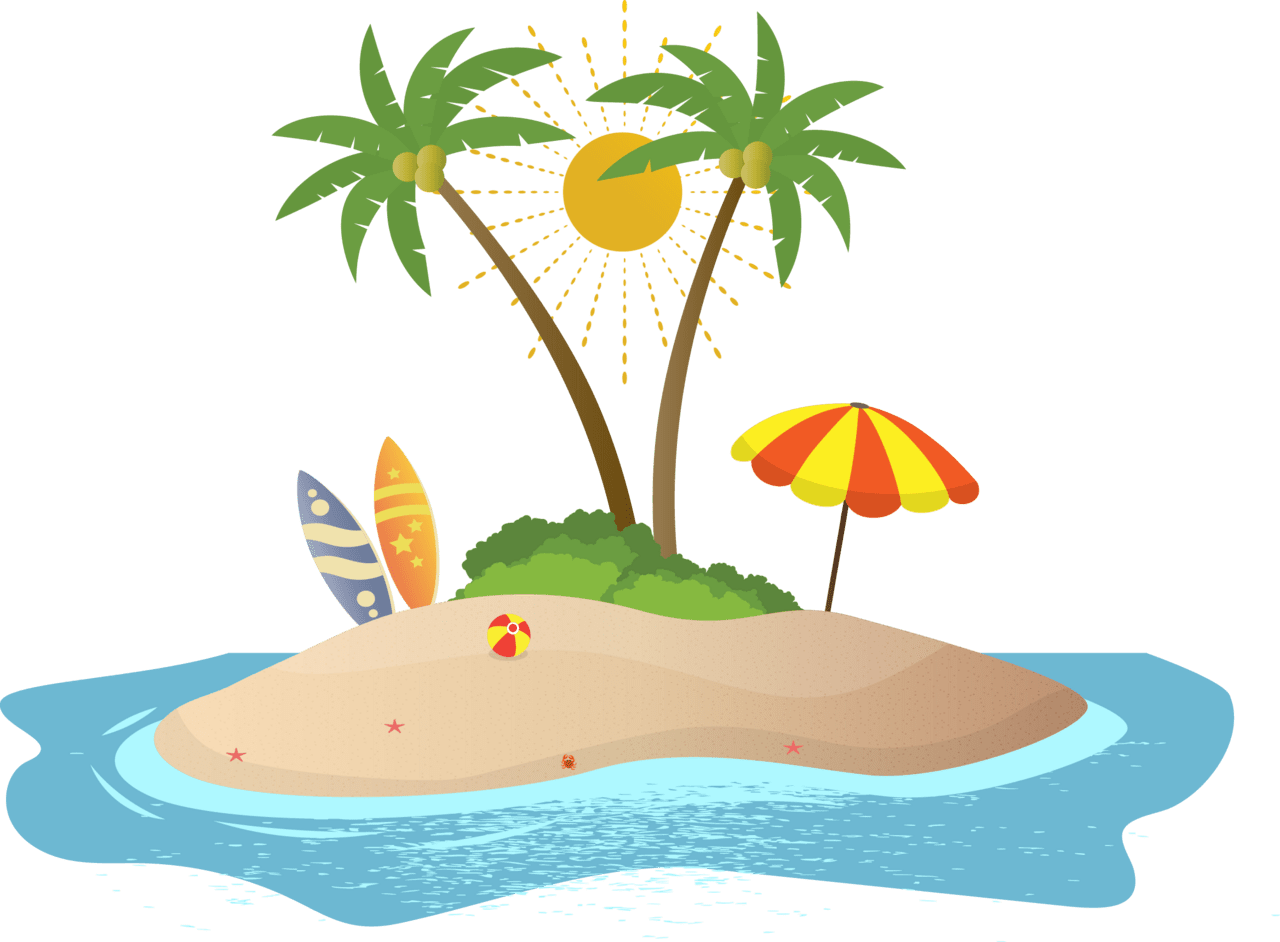 Island scene tropical landscape coastal view clipart clip art