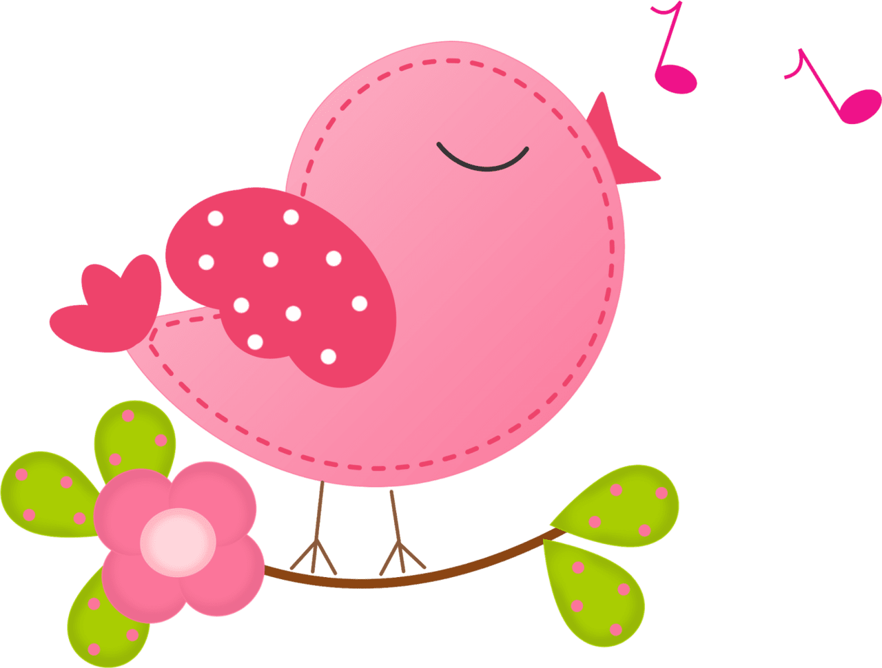 Beauty birds singing clipart free