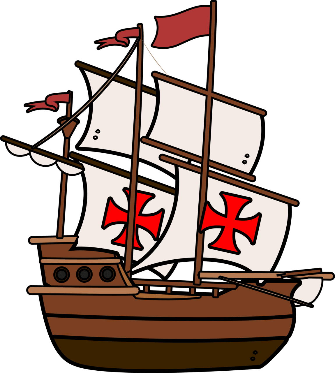 Pirate ship pin page clipart vector