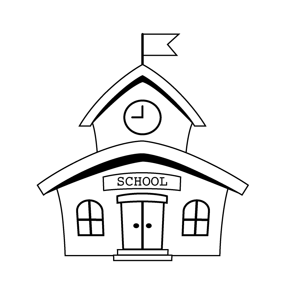 House black and white school pictures illustoon clipart