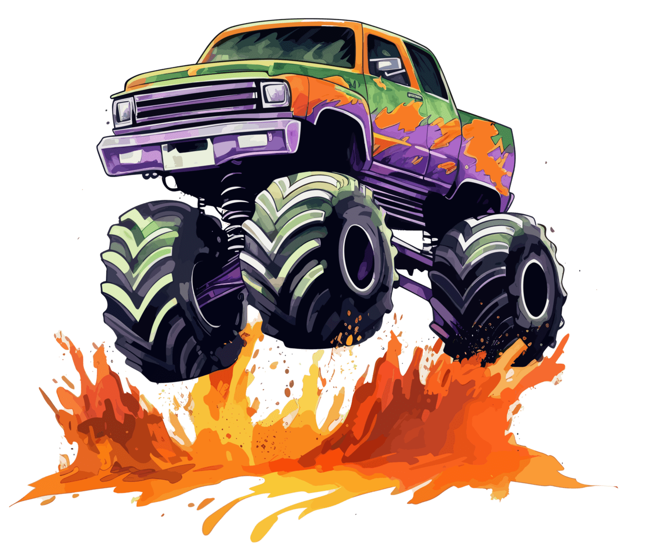 Monster truck cartoon ai generate clipart clip art 2