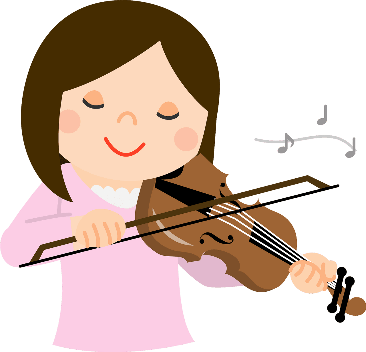 Girl is play ing violin vector clipart images