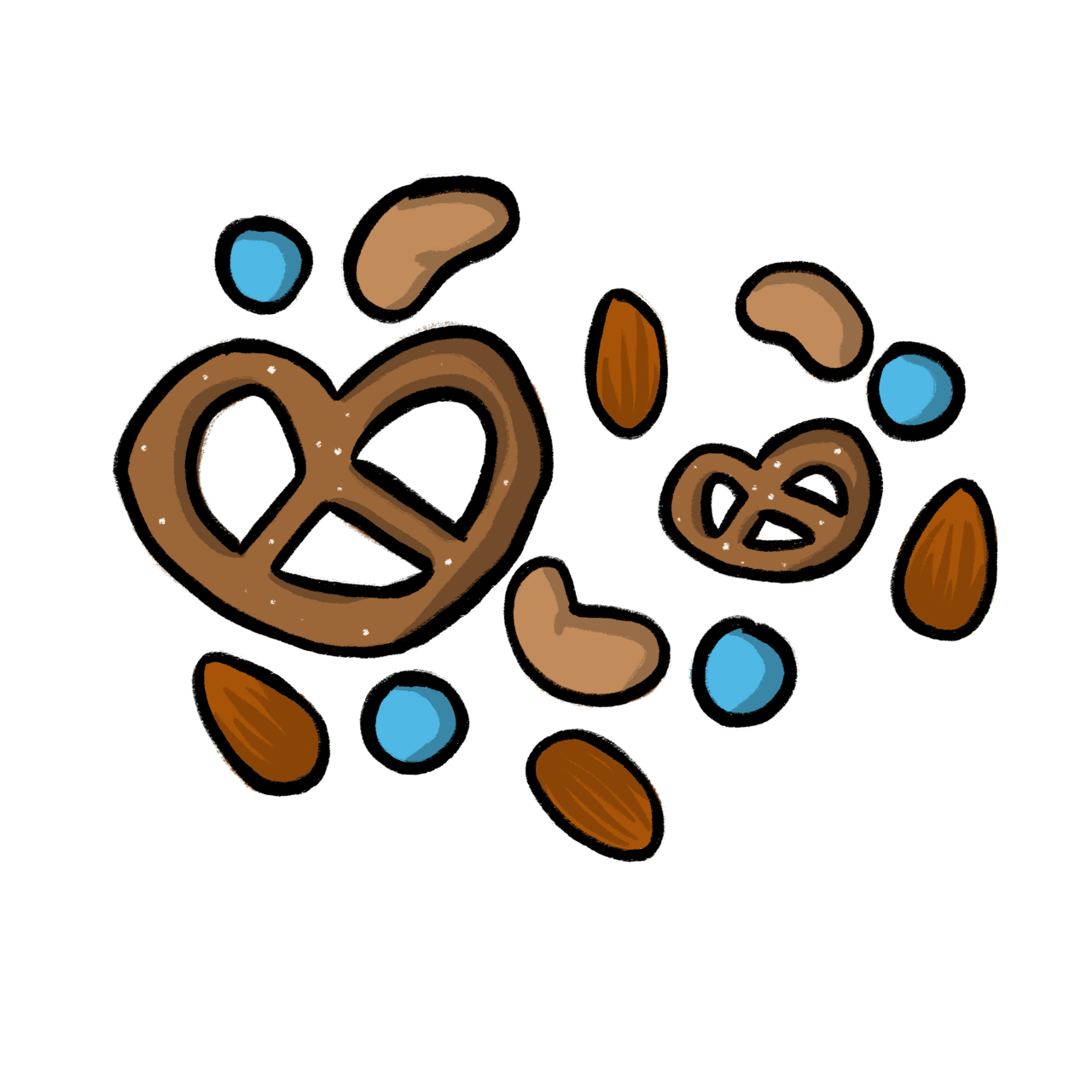 Pretzel best snacks to take hiking roam the outer space clipart background