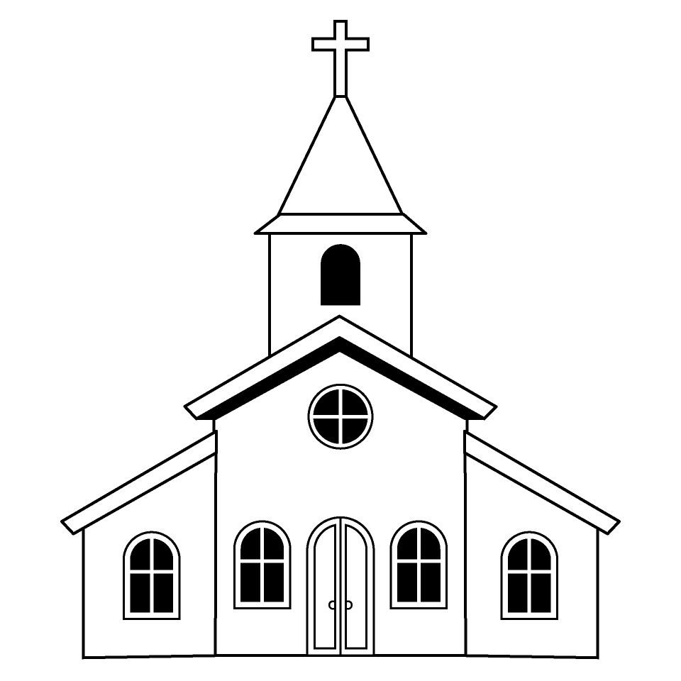 House black and white church pictures illustoon clipart