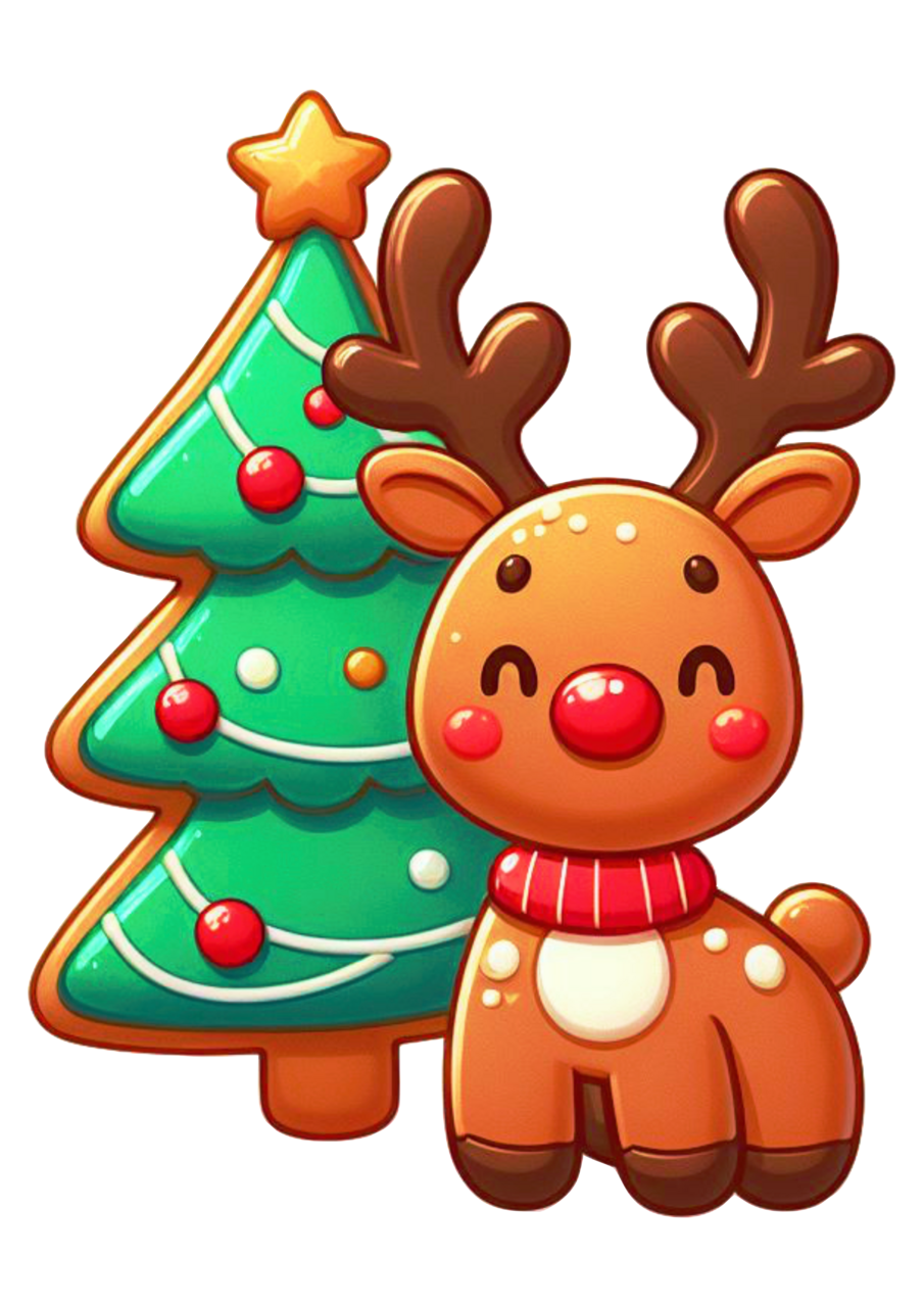 Rudolph decora de natal biscoitos enfeitados fundo clipart logo