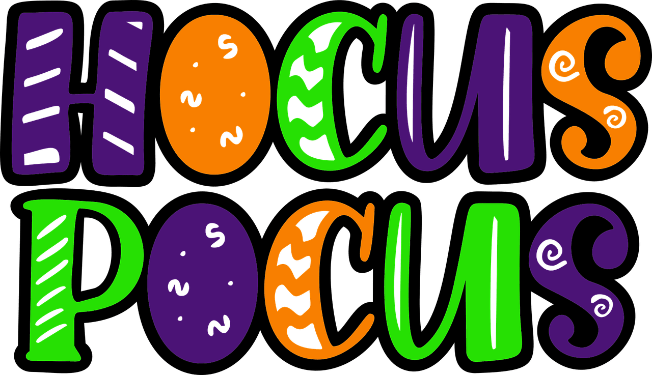 Hocus pocus printable halloween vector graphic clipart