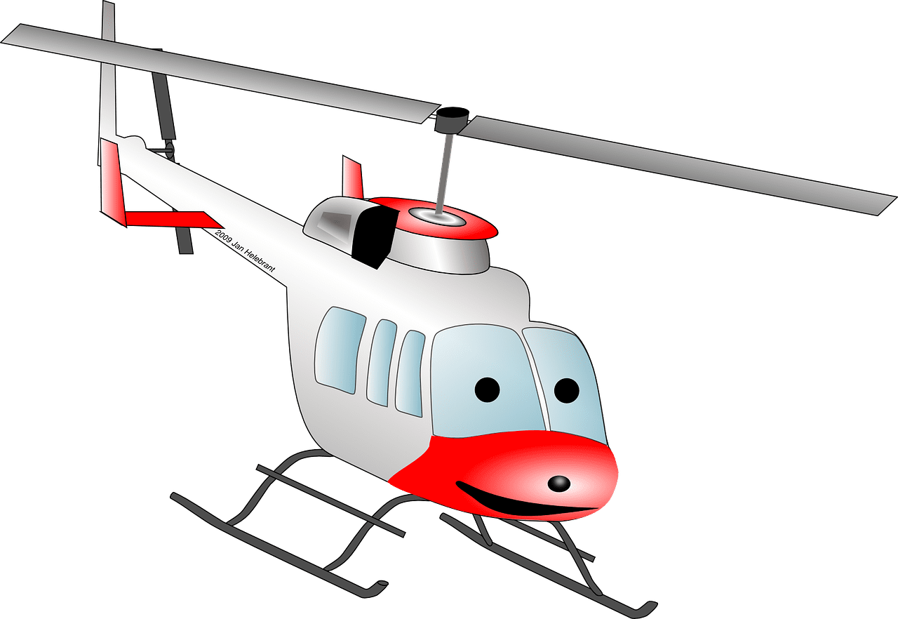 Helicopter chopper cartoon vector graphic clipart