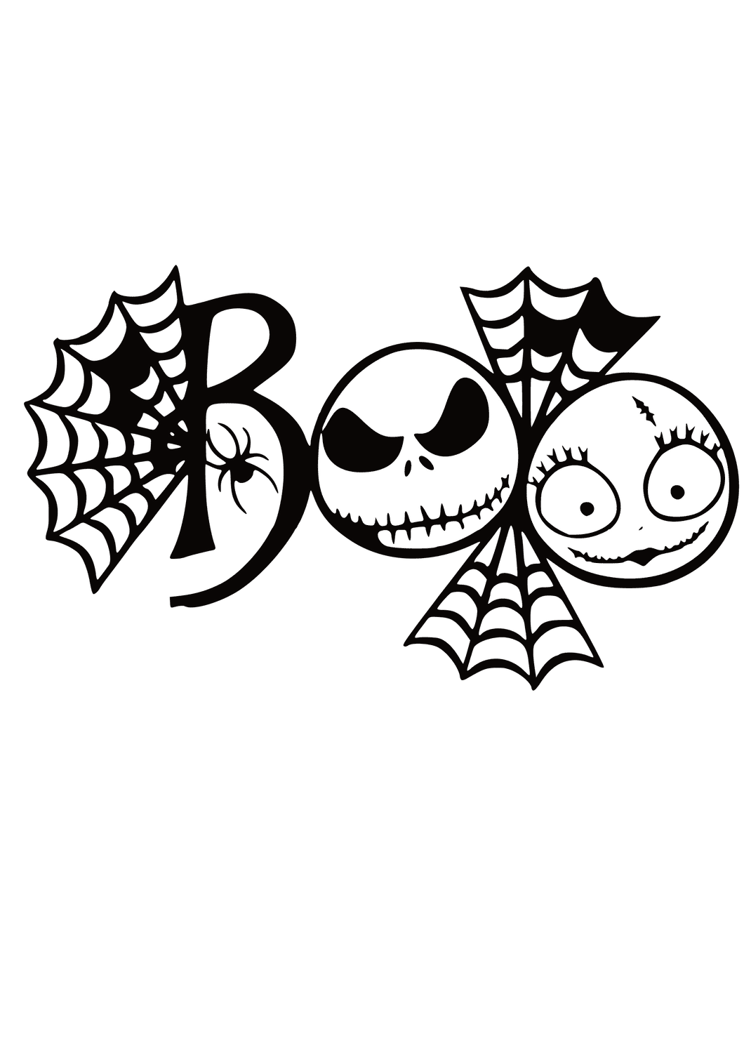 Nightmare before christmas ghost sally and jack perfect for crafting design projects clipart image