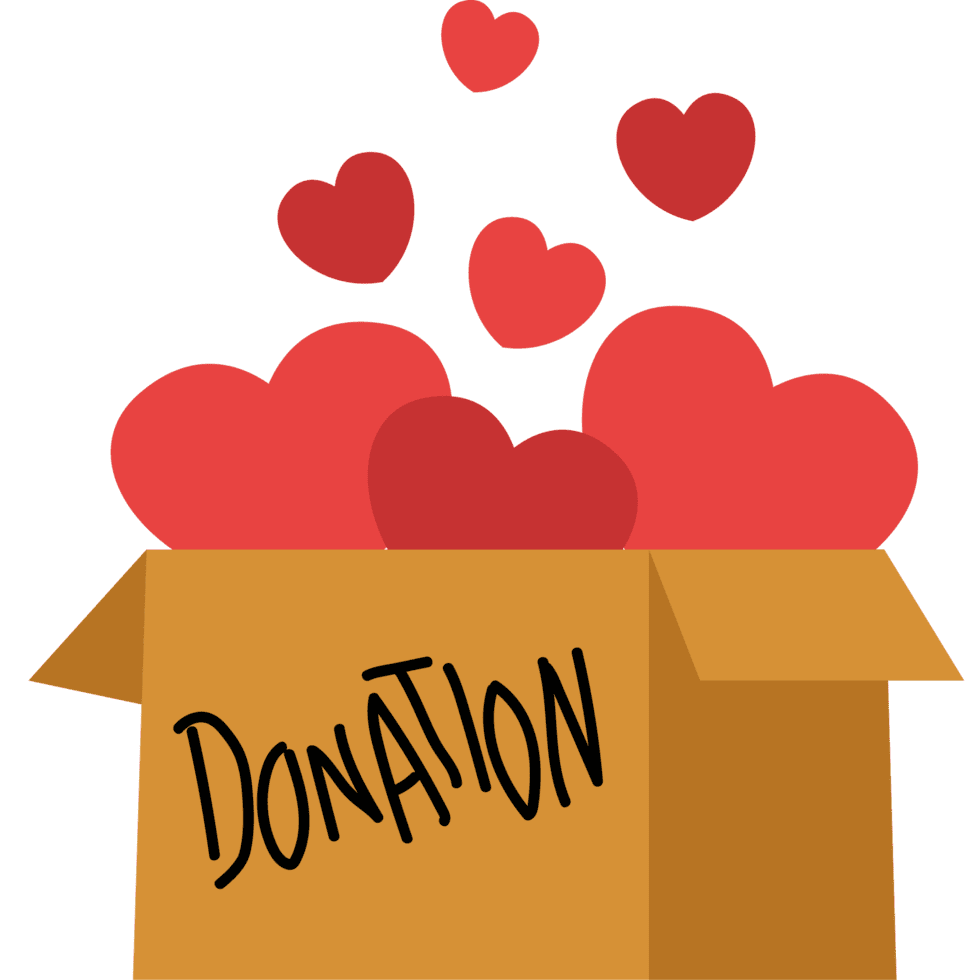 Volunteer holding box donations clipart free