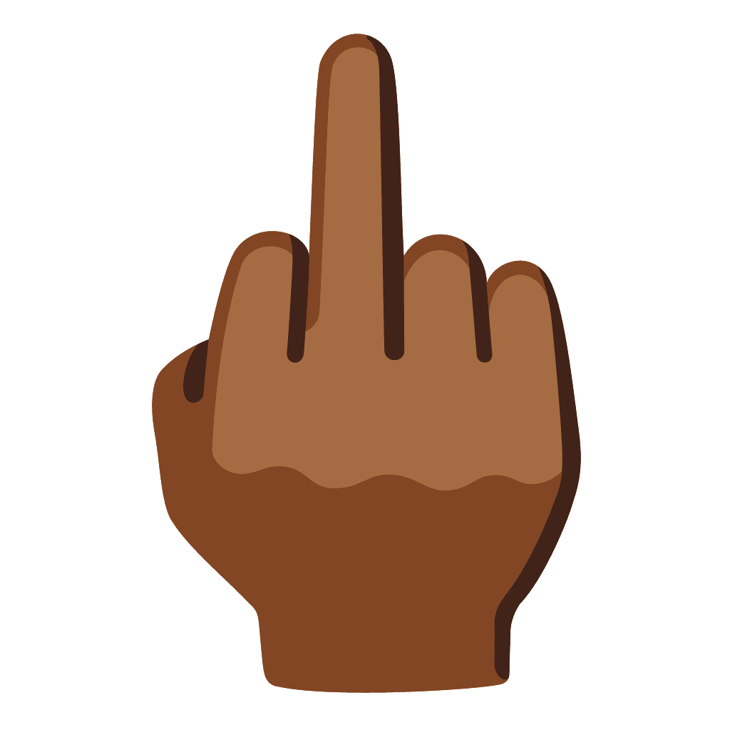 Middle finger medium dark skin tone emoji clipart clip art