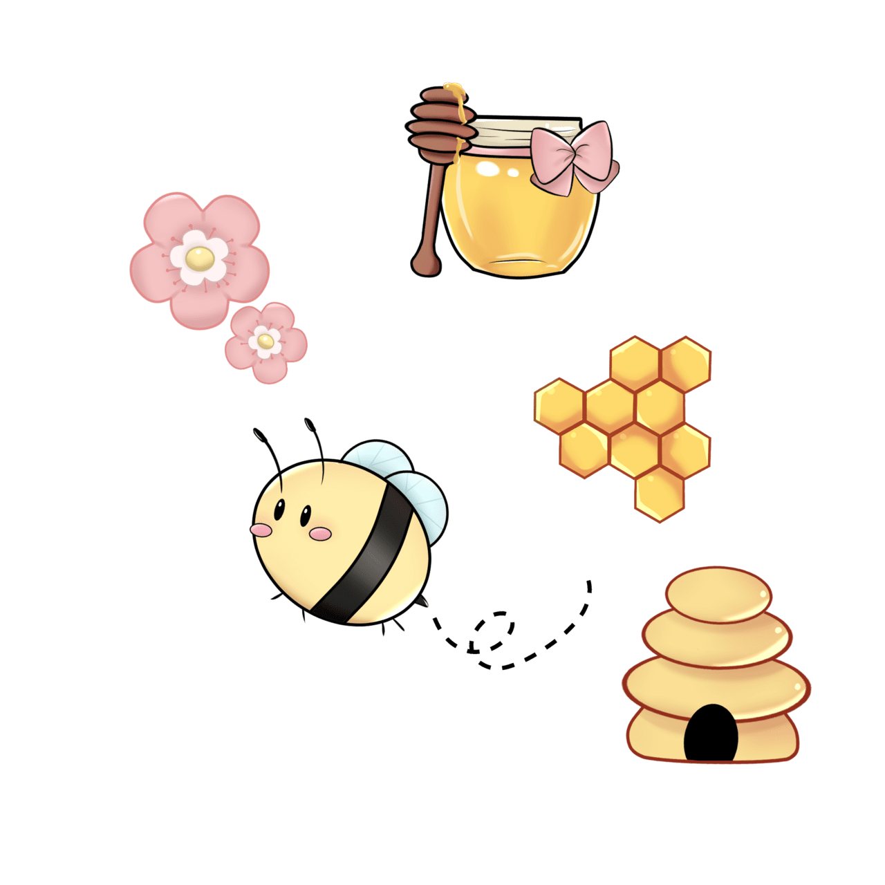 Honeycomb bee brush clipart photo