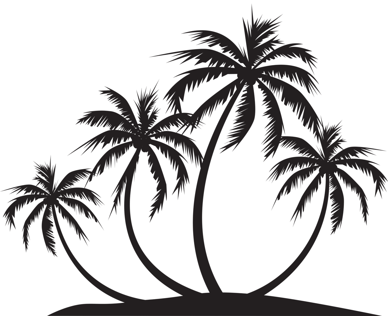 Palm island silhouette clipart best vector