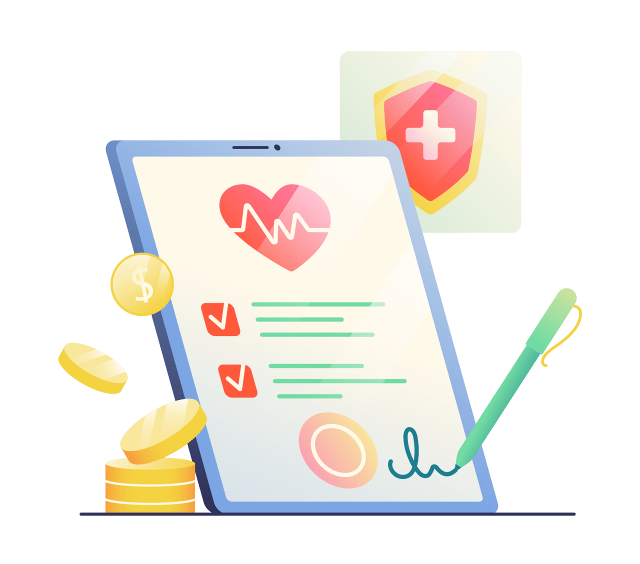 Healthcare registration of medical surance clipart transparent