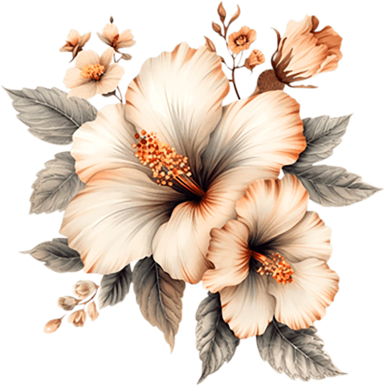 Hibiscus flower page clipart image