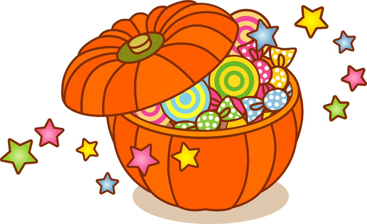 Trunk or treat halloween bucket of candy vector clipart images