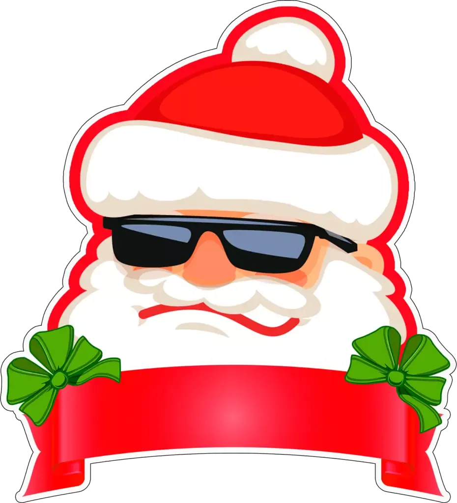 Santa claus hat feliz navidad cake topper stickers bander es gratis clipart vector