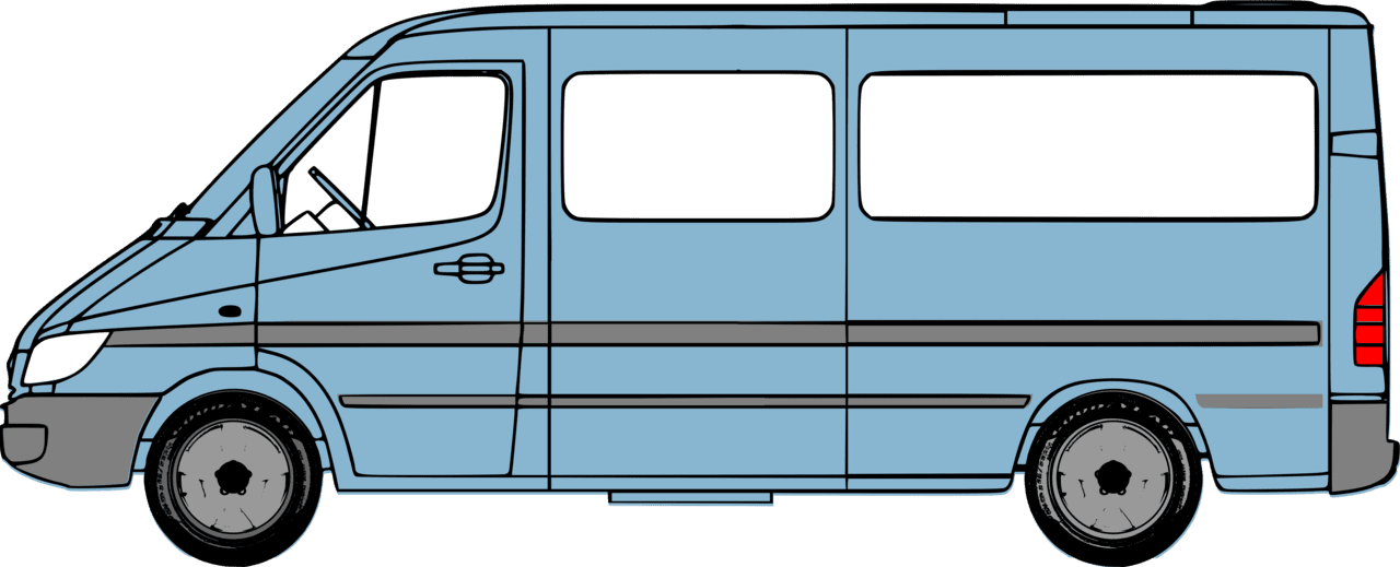 Blue van vector clipart images