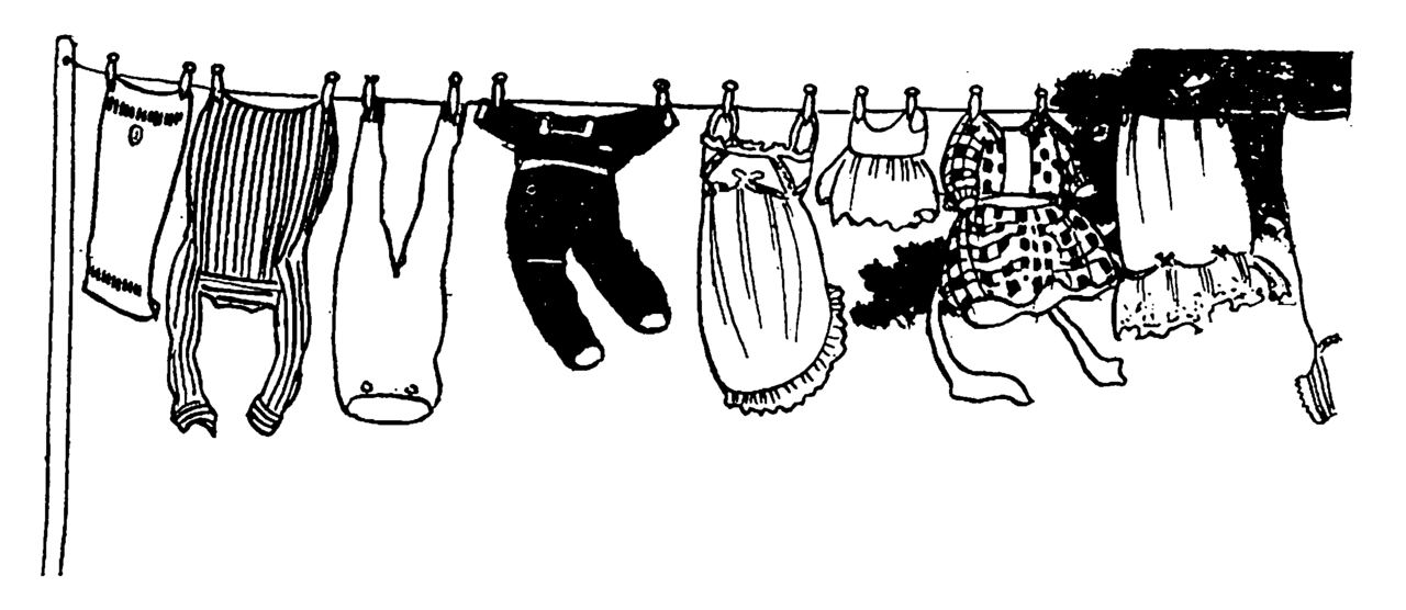 Laundry pin page clipart picture