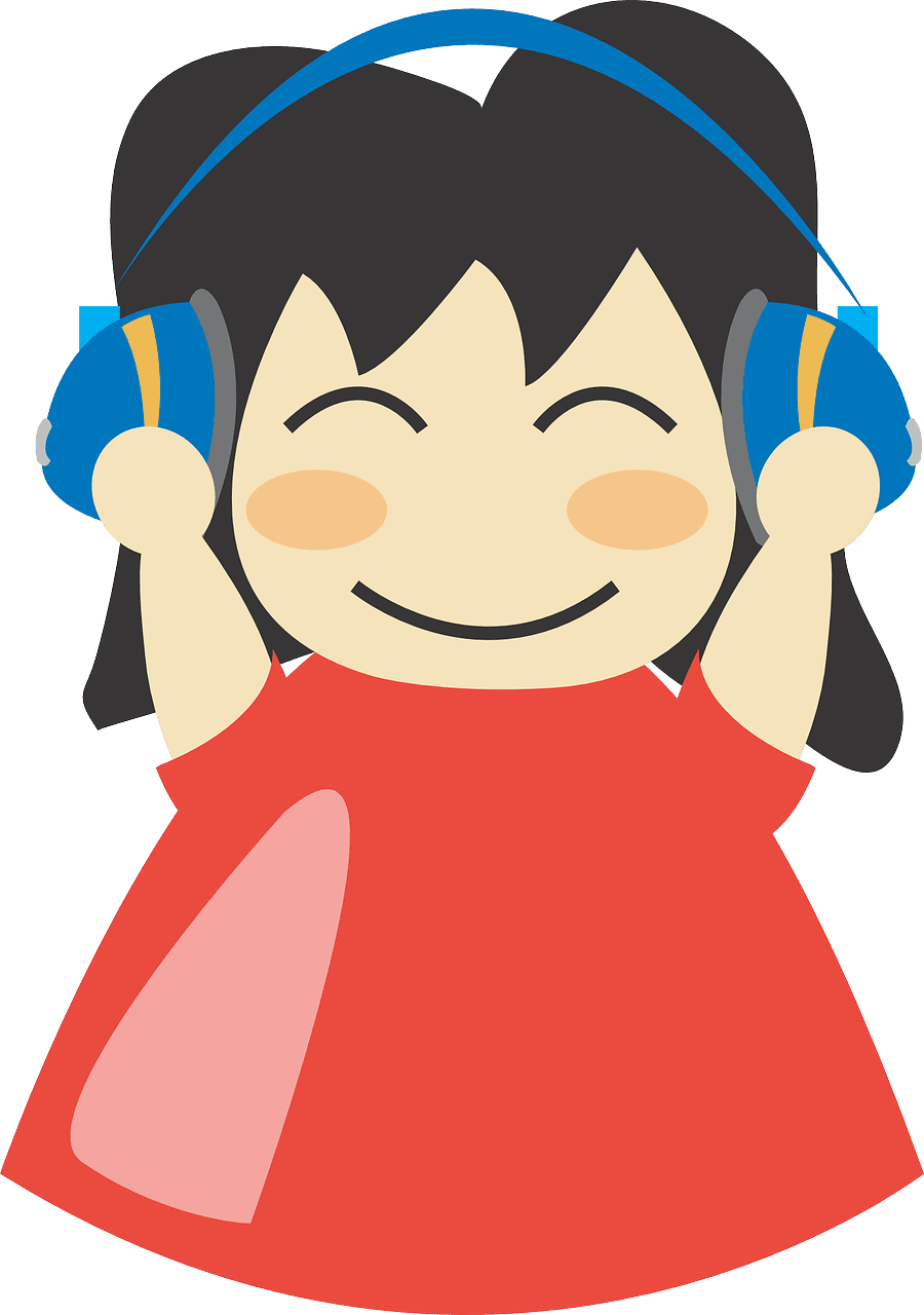 Listening to music vector art graphics clipart