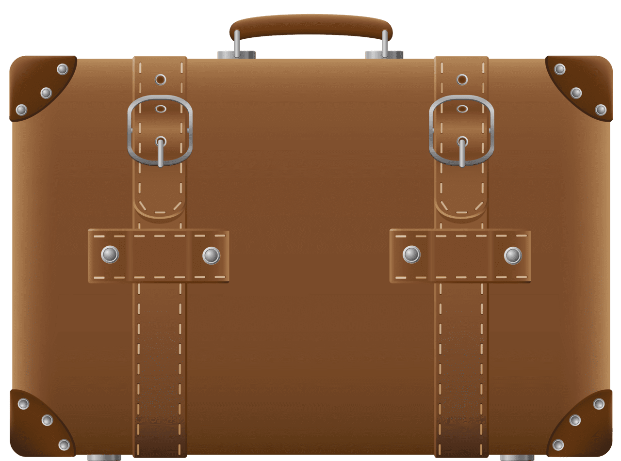 Luggage suitcase brown clipart vector