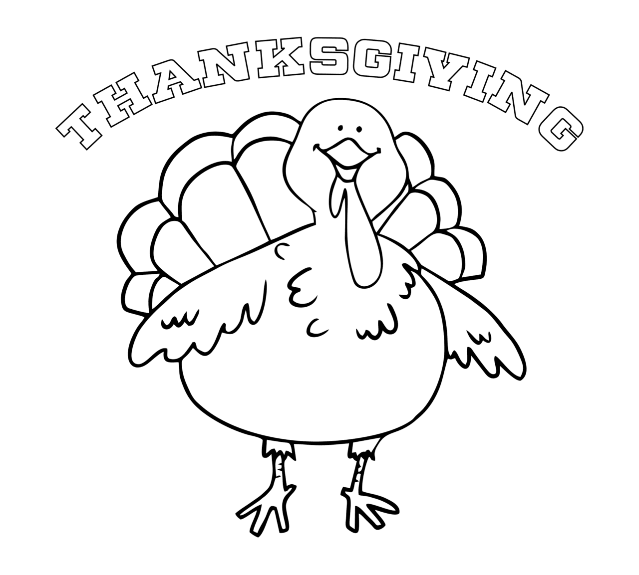 Turkey black and white thanksgiving printables printablee clipart picture