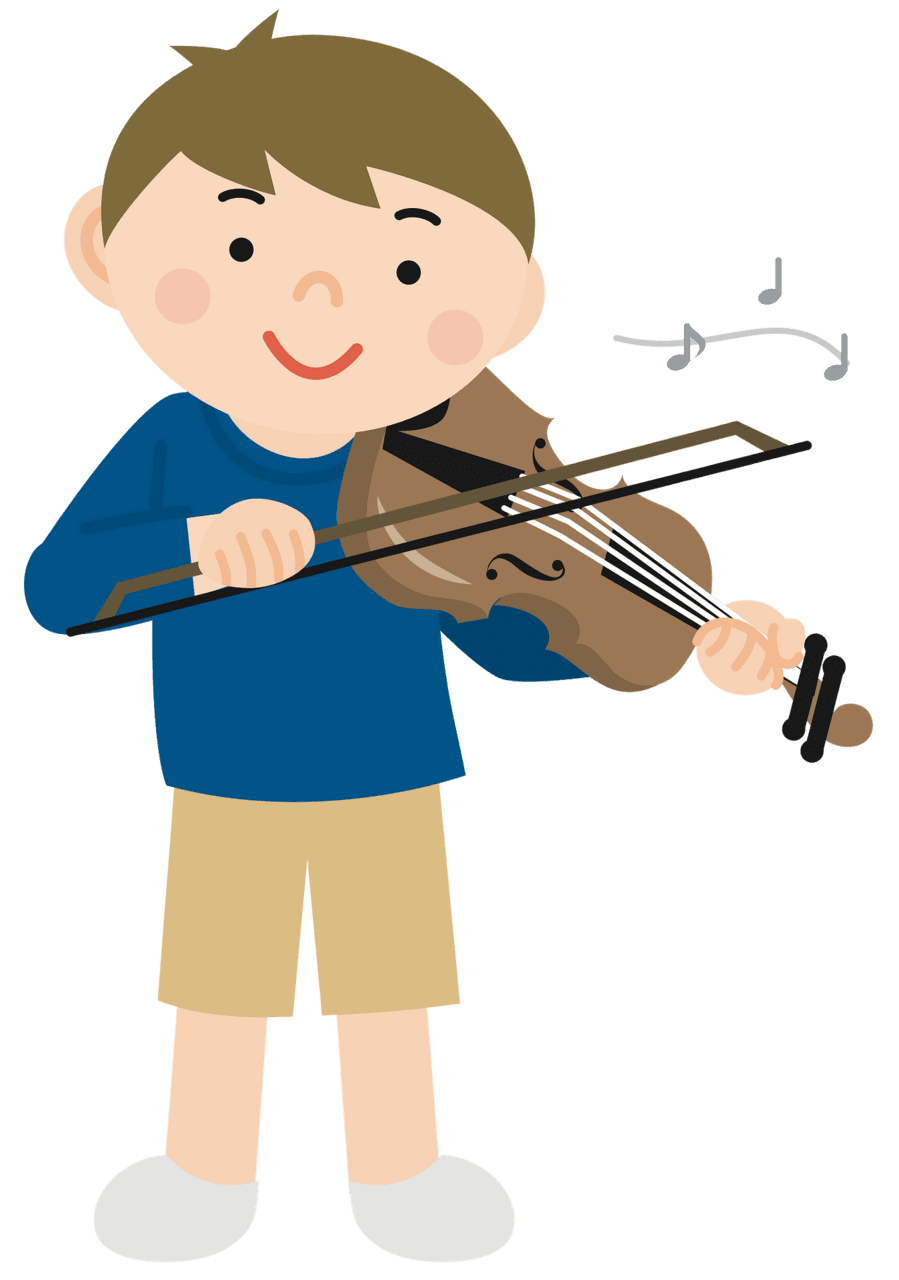 Boy play ing violin vector clipart images