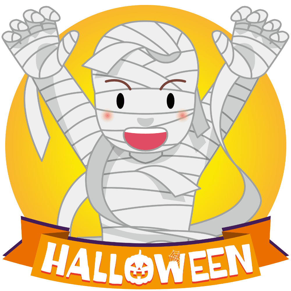 Mummy man halloween ok clipart photo