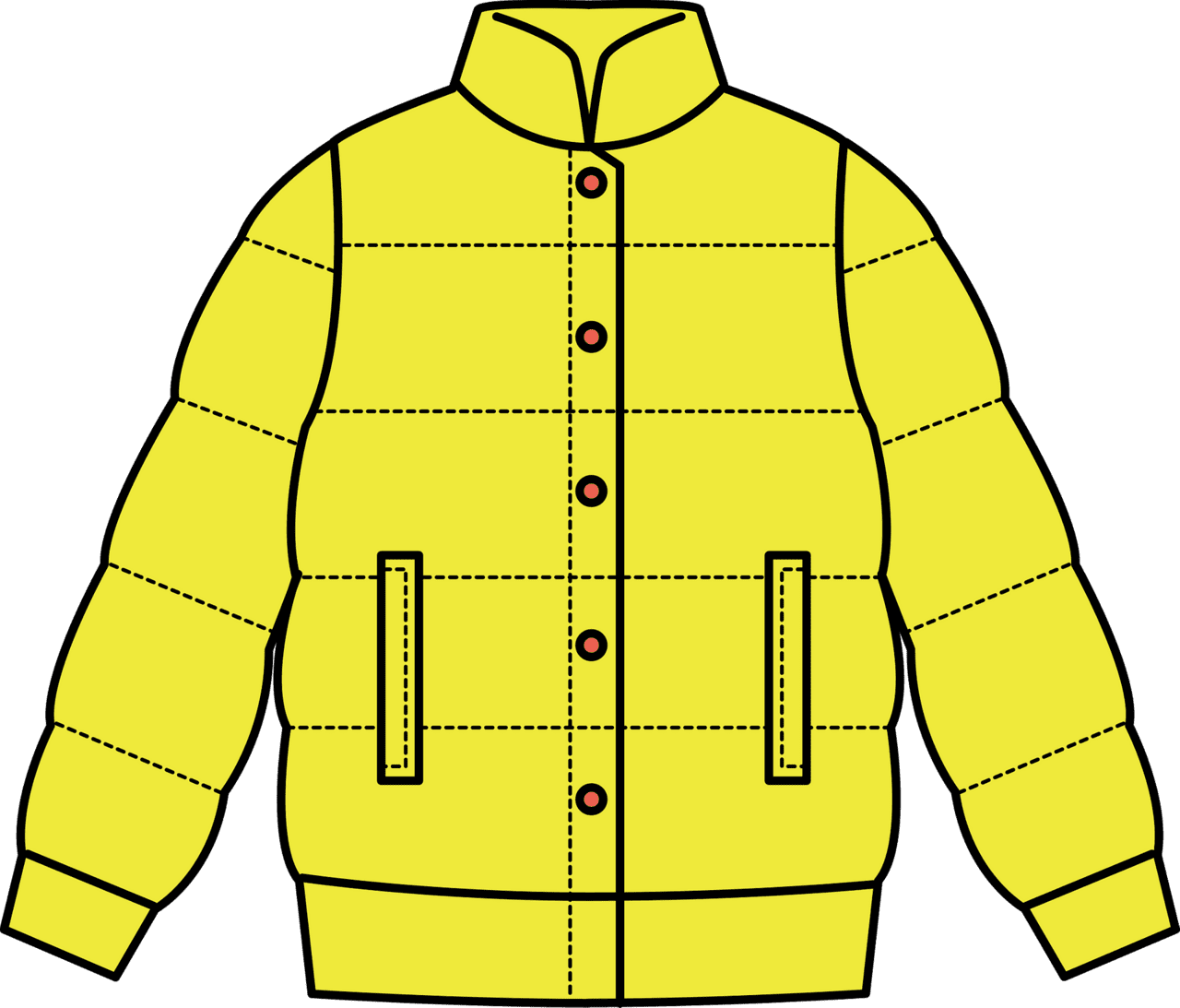 Yellow down jacket vector clipart images