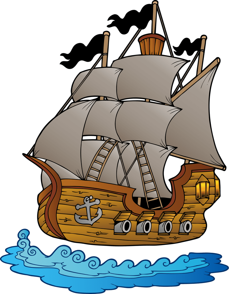 Pirate ship theme pirates treasure chest craft clipart logo