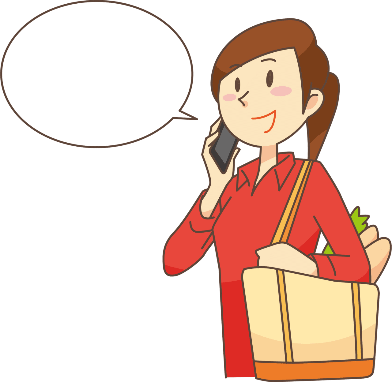 Woman is talking her mobile phone vector clipart images