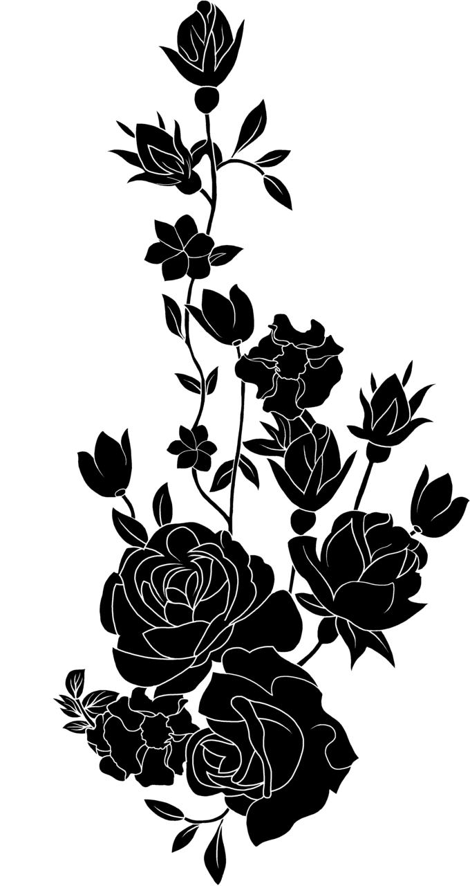 Rose black and white page clipart clip art